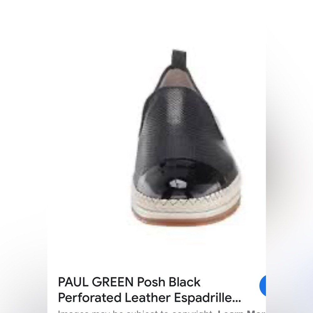 Paul Green Black Perforated Leather Loafers